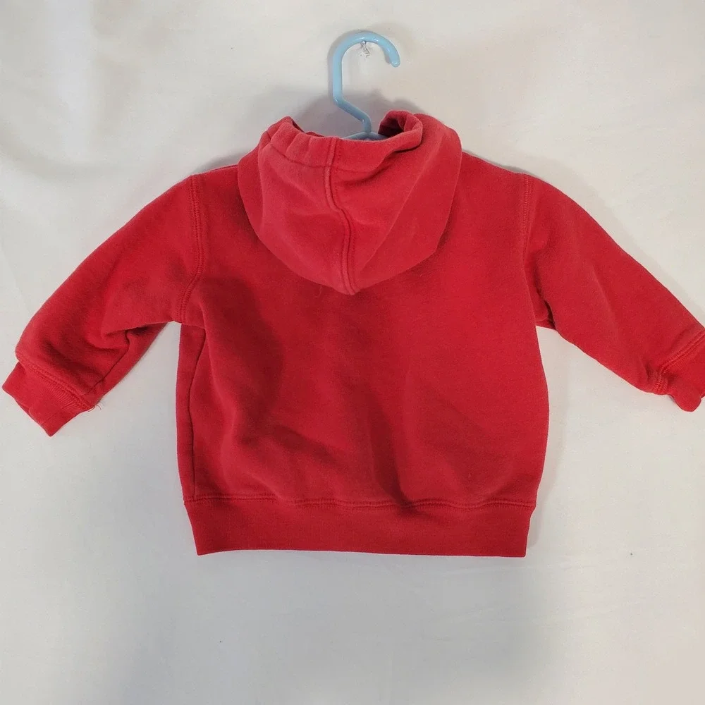 Polo Ralph Lauren Baby Boy Red Full Zip Fleece Hoodie Sweatshirt 9M Navy Pony